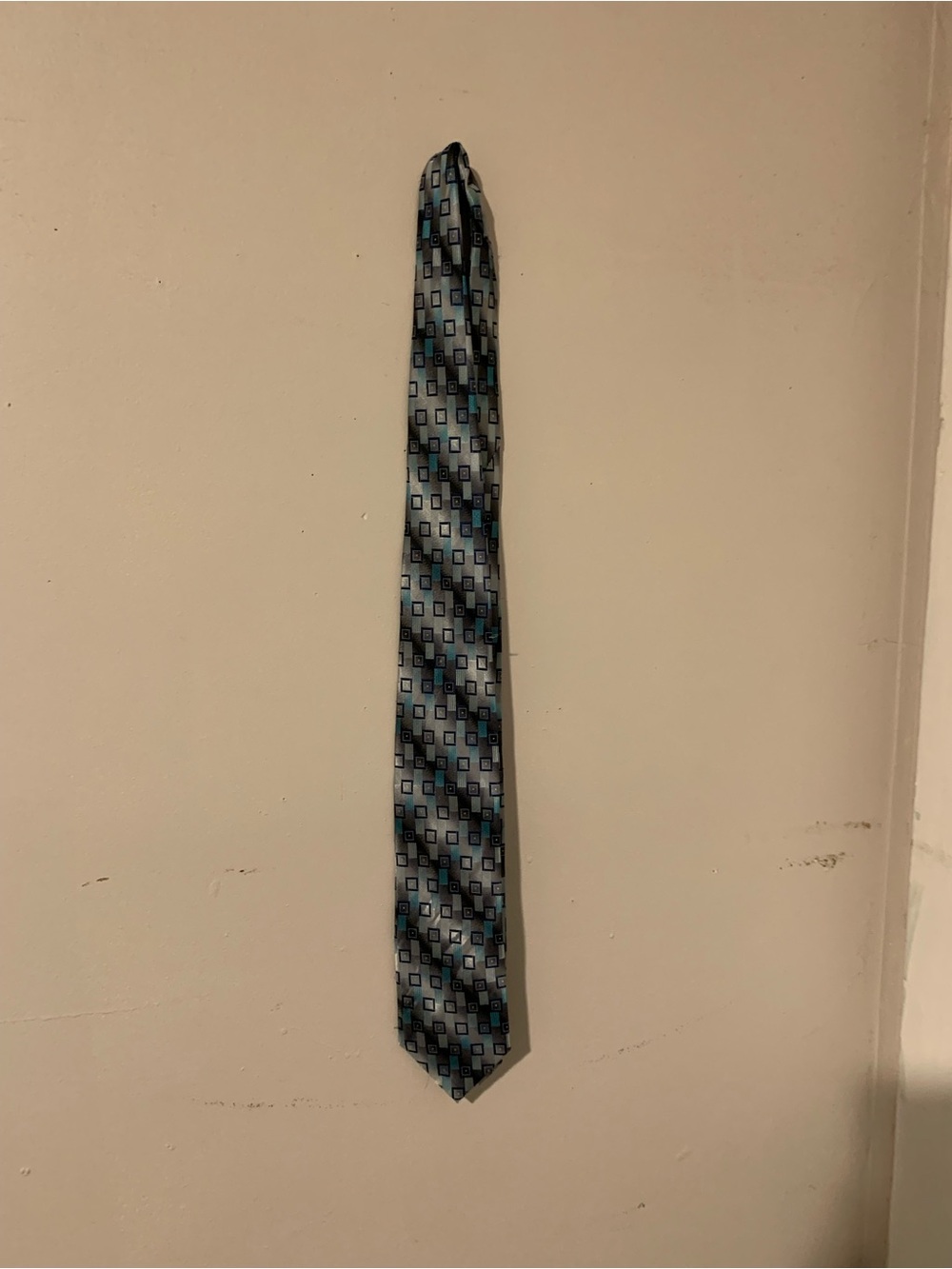 croft & barrow Blue and Black Geometric Silk Tie